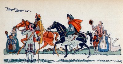 Il re Luigi XIV a caccia - Illustrazione di Sylvain Sauvage per il libro 